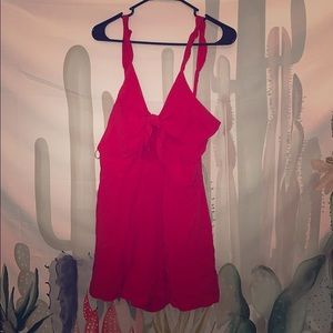 DARING RED ROMPER